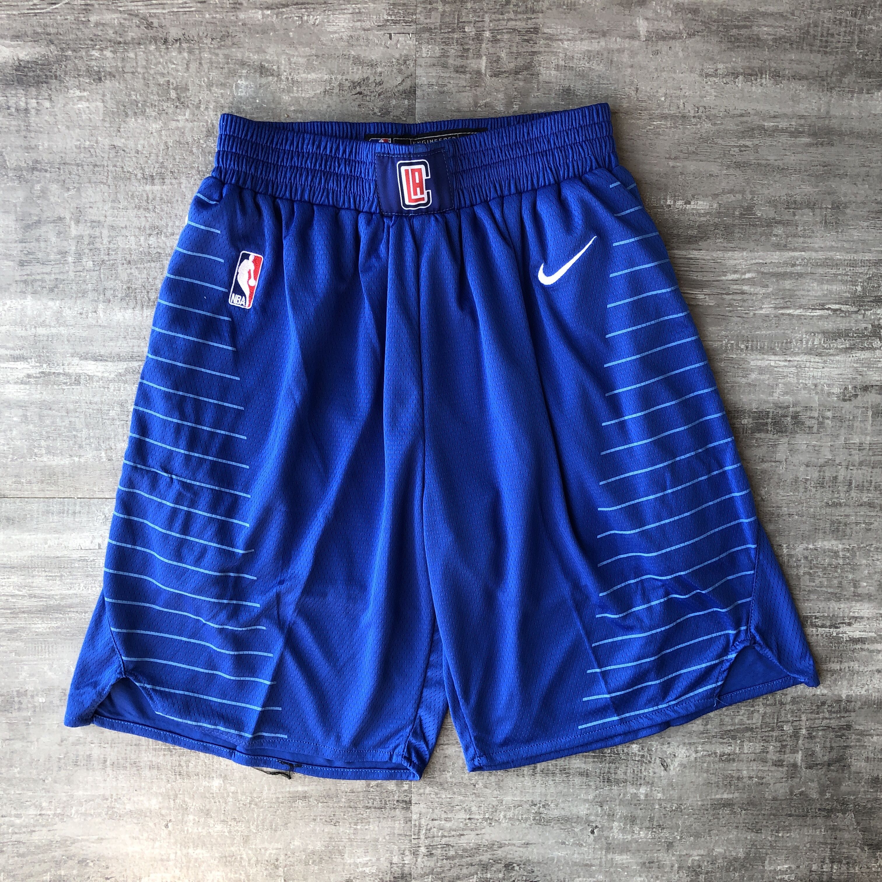 Cheap Men NBA Los Angeles Clippers blue Shorts 0416